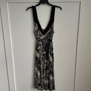 Maternity dress, midi dress, brown and black, XL